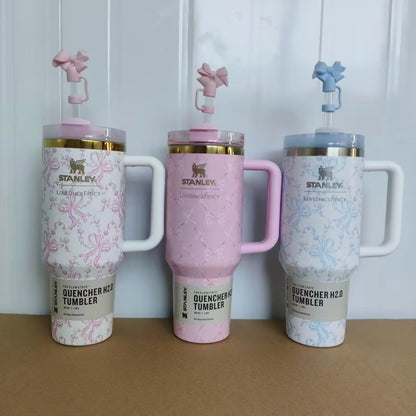 40oz Love Shack Fancy Stainess Steel Stanley Style Quencher Tumbler-CNLCA