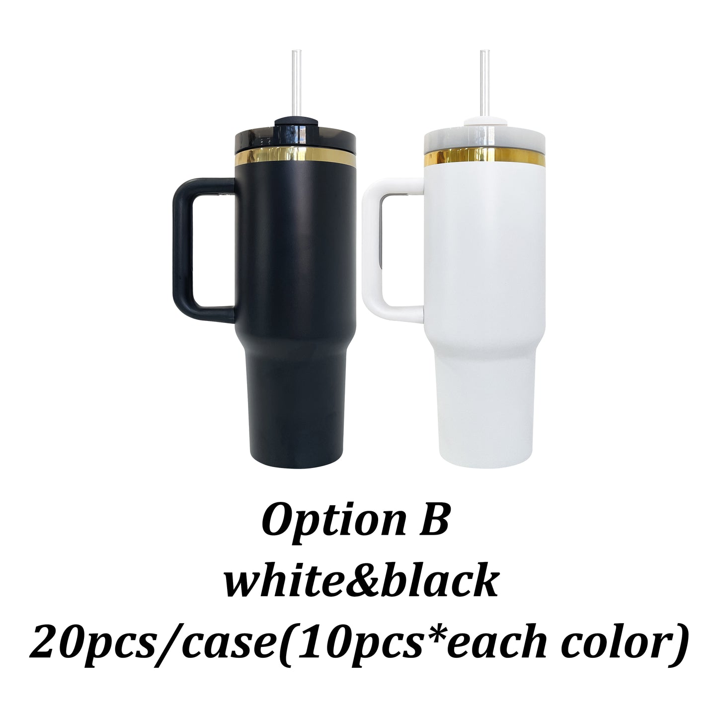 40oz White Black H2.0 Mirror Gold Plating Plated Quencher Tumbler For Laser Engraving -CNLCA