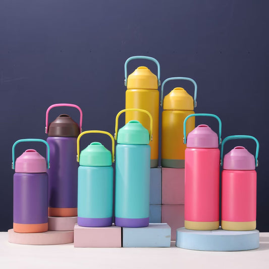 12oz 17oz Powder Coated Flip Straw Lids Tumbler Water Bottle For Laser Engraving-CNLCA
