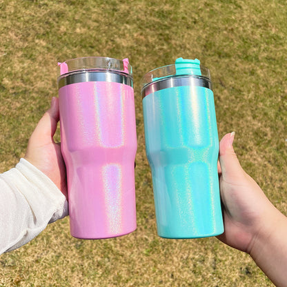 China Warehouse Blank Sublimation Shimmer 20oz Kids Sparkly Stanley Style Tumbler 25pcs/case-CNLCA