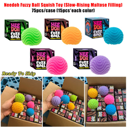 Nee Doh Style Textured Wave Fuzzy Ball Stress Relief Toy Soft Squeeze Anxiety Relief Sensory Fidget Toy for Kids Adults Classroom Rewards-CNLCA