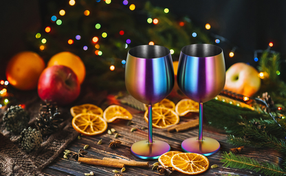 18oz Stainless Steel Electroplated High-legged Red Wine Cup and Champagne Glass Burgundy Wine Tumbler For Laser-CNLCA