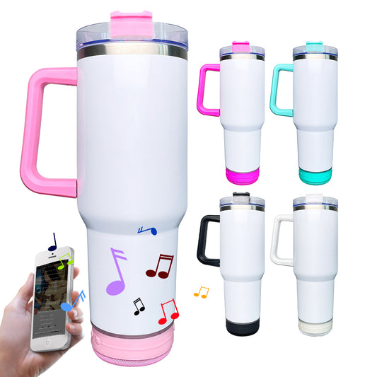 Mix Color 40oz Stainless Steel Sublimation Blanks /Powder Coated Music Player Bluetooth Speaker Tumbler 20pcs-USLCA