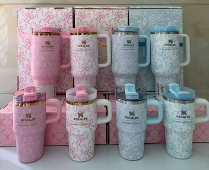40oz Love Shack Fancy Stainess Steel Stanley Style Quencher Tumbler-CNLCA