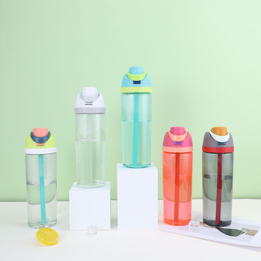 600ml-750ml Owala Style Plastic Water Bottle Sports Sippy Cups-CNLCA