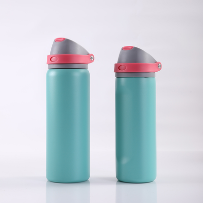 20oz 600ml/ 30oz 900ml Sports Handle Flip Straw Lid Stainless Steel Insulated Owala Style Water Bottle Double Drinking Tumbler for Laser Engrave-CNLCA