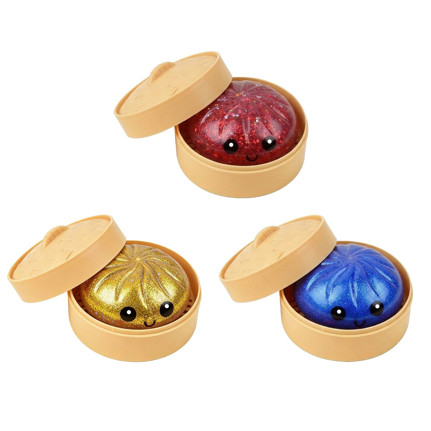 8.5cm Realistic Steamed Bun Glitter Dumpling Squishies Toys Stress Relief Squishy Toy-CNLCA