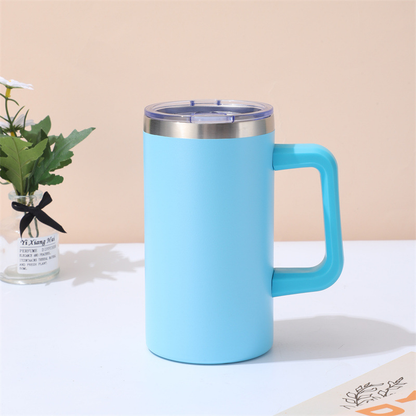 25Pack 20oz Powder Coated Chubby Stainless Steel Insulated Coffee Tumbler Mug with Removable Handle For Laser-CNLCA
