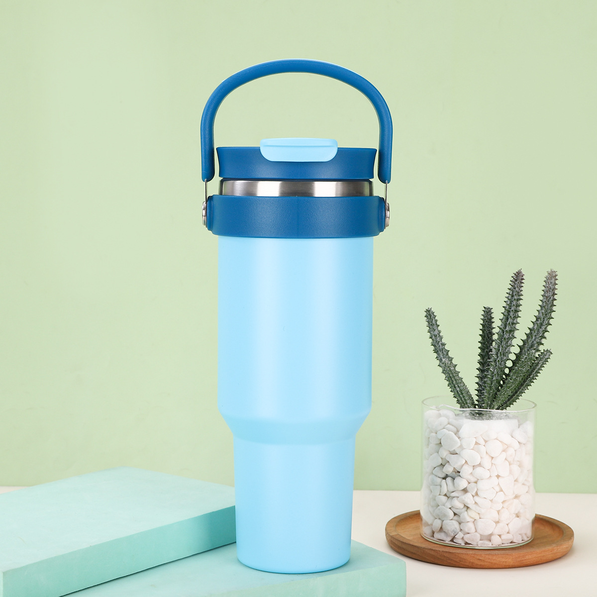 Outdoor 40oz Portable Stainless Steel Vacuum Insulated Tumbler Double Drinking Straw Cup for Laser-CNLCA