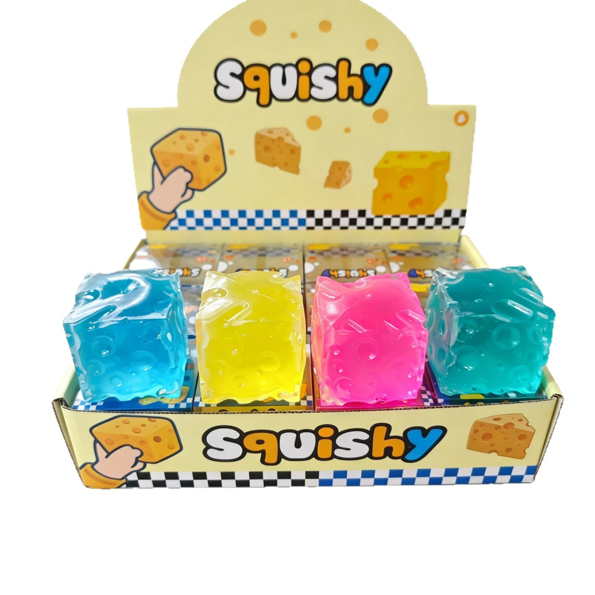 48Pack Vaseline Filled 6cm Cheese Squishy Soft No Rebound Squishies Squeeze Fidget Toys-CNLCA