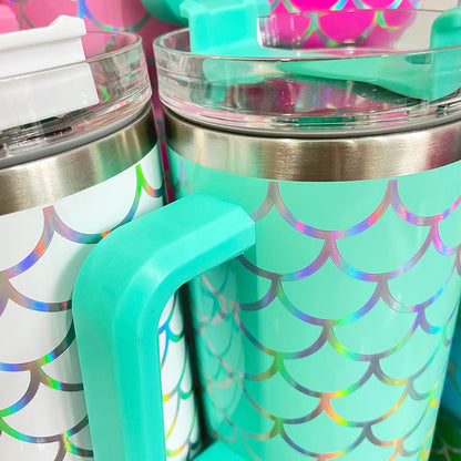 China Warehouse New Arrival Mix Color H1.0 40oz Holographic Mermaid Stainless Steel Tumbler -CNLCA