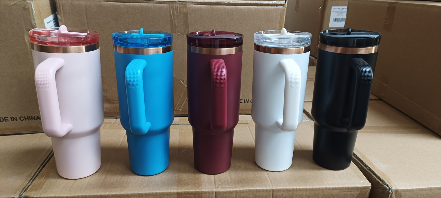 40oz Protour Flip Straw Lids Copper Plated Underneath Flip Straw Tumbler-CNLCA