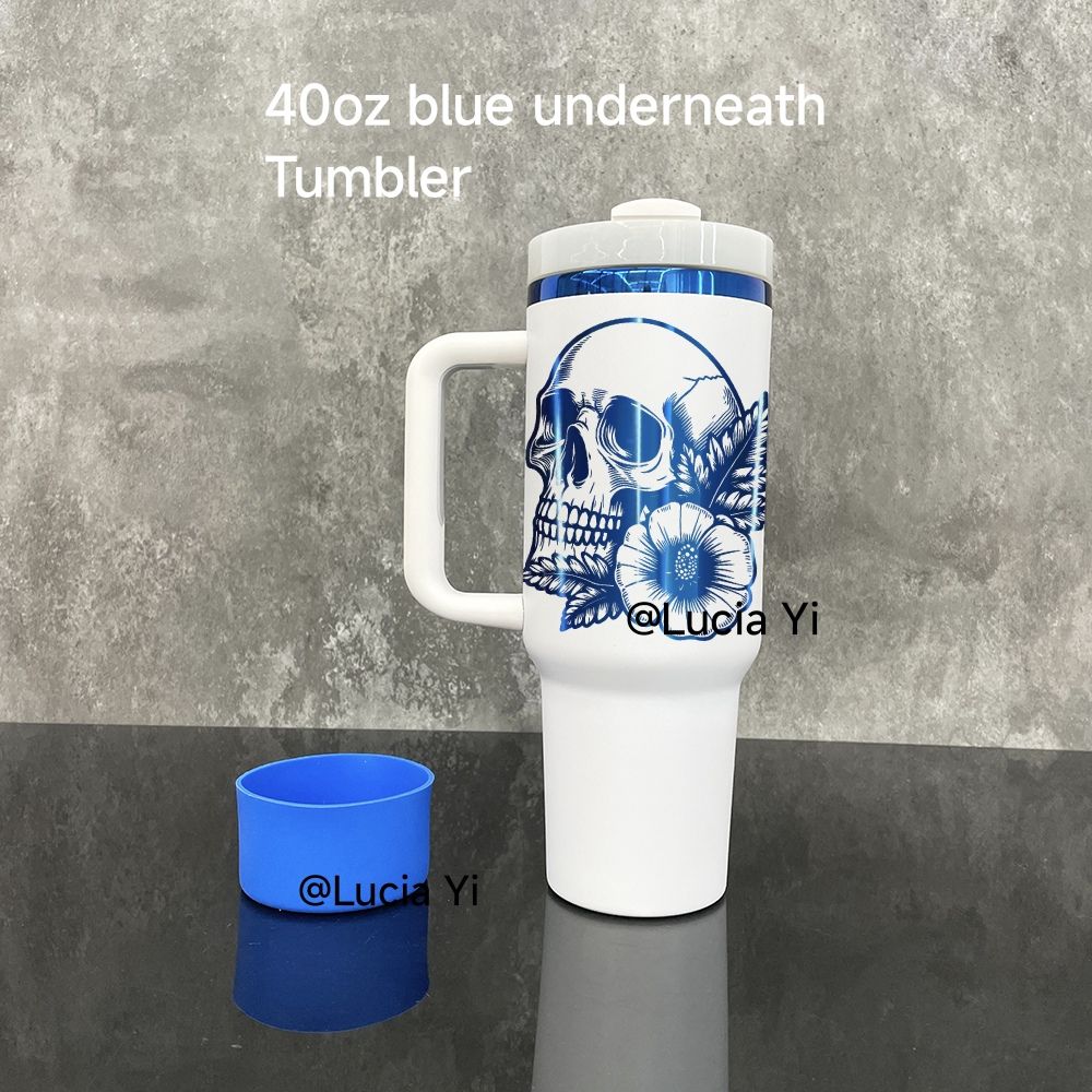 💎💎40oz Blue Underneath Powder Coated H2.0 Quencher Tumblers For Laser Engraving -CNLCA