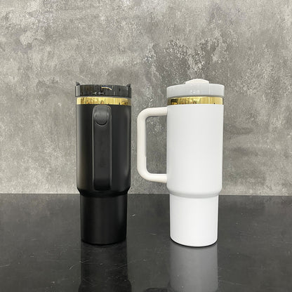 30oz Mirror Gold Plated Underneath Powder Coated H2.0 Quencher Tumblers For Laser Engraving -CNLCA