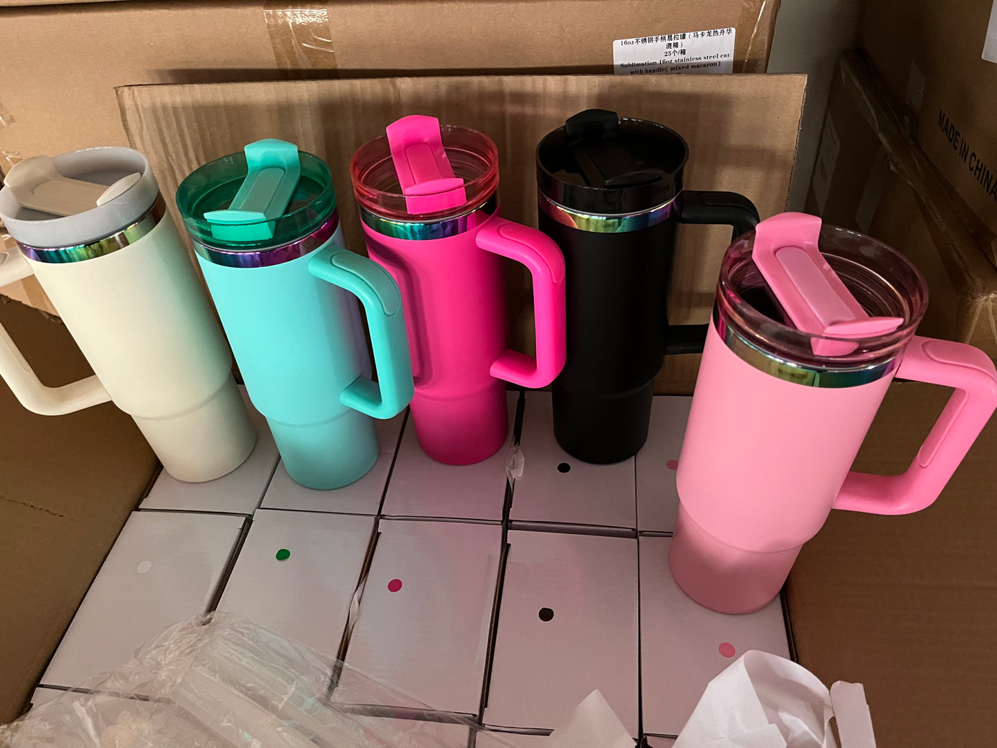 Powder Coated H2.0 30oz Rainbow Plated Underneath Quencher Tumbler For Laser Engraving-CNLCA