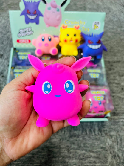 72Pack Pokémon & Kirby Crunchy Squishy Cute Cartoon Block Building Filled Crinkle ASMR Sound Squishy Squeeze Fidget Toy-CNLCA