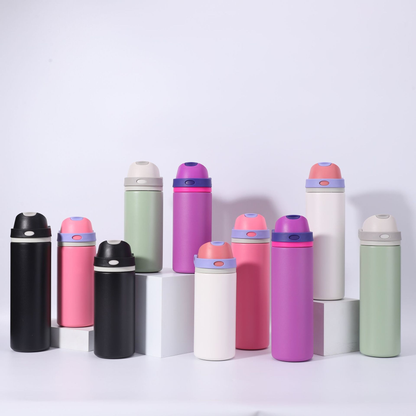 19oz 550ml/ 25oz 750ml Sports Handle Flip Straw Lid Stainless Steel Insulated Owala Style Water Bottle Double Drinking Tumbler for Laser Engrave-CNLCA