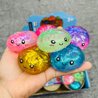 Realistic Small Size Steamed Bun Slow Rising Mini Maltose Sugar Glitter Dumpling Squishiy Set Stress Relief Fidget Toy Sets-CNLCA