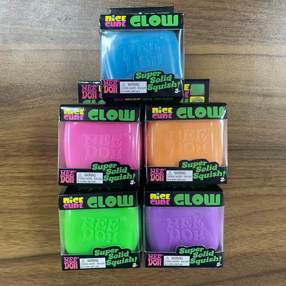 Glow In The Dark Nee Doh Style Nice Cube Squishy Toy Maltose Filled Super Solid Squeeze Fidget Cube Sensory Stress Relief Toy -CNLCA