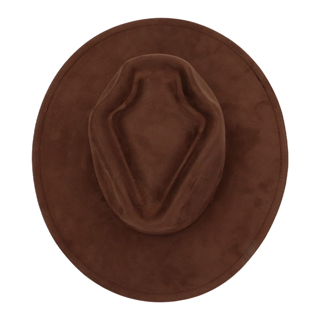 Arrow-shaped Top Broad-Brimmed Bowler Jazz Hat Vegan Leather Fedora Hats with Tassel for Laser-CNLCA