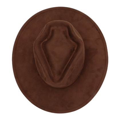 Arrow-shaped Top Broad-Brimmed Bowler Jazz Hat Vegan Leather Fedora Hats with Tassel for Laser-CNLCA