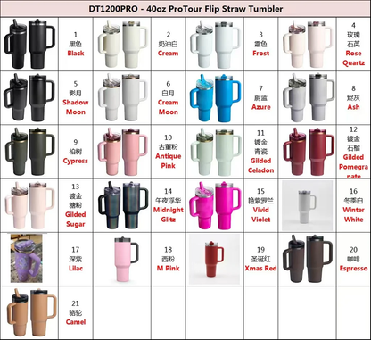 Presale 40oz ProTour Flip Straw Powder Coated Qencher Tumblers With Double Lids-CNLCA