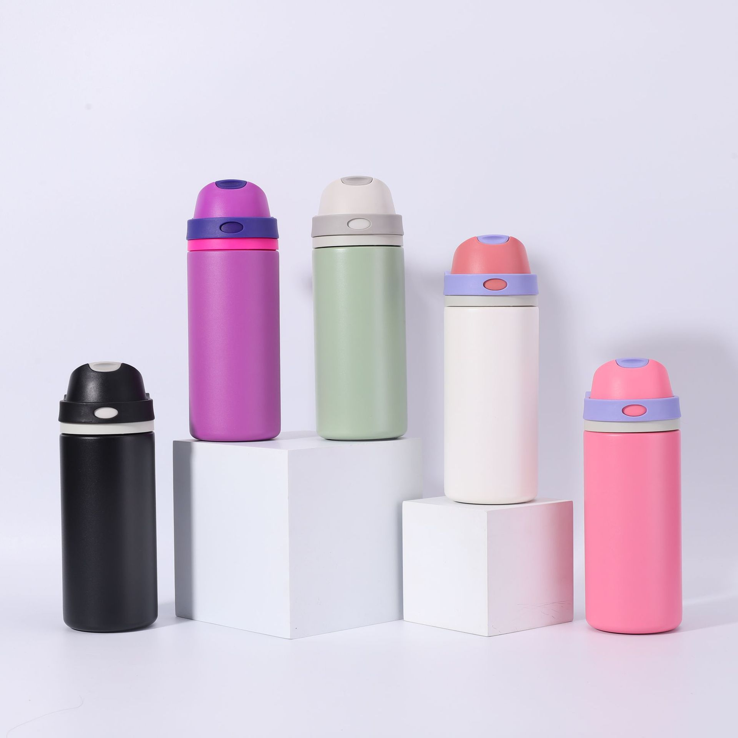 19oz 550ml/ 25oz 750ml Sports Handle Flip Straw Lid Stainless Steel Insulated Owala Style Water Bottle Double Drinking Tumbler for Laser Engrave-CNLCA