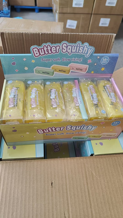 72 Pack Small Size 11cm Vaseline Filled Butter Stick Squishy Stress Toy Viral Squeeze Fidget Toy Realistic Butter Bar Shaped Anxiety Relief Toy-CNLCA