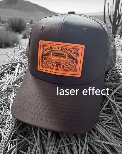 PU Leather Label Leather Signboard for Cap Hats Clothing Accessories Denim Leather Trademark for Laser-CNLCA