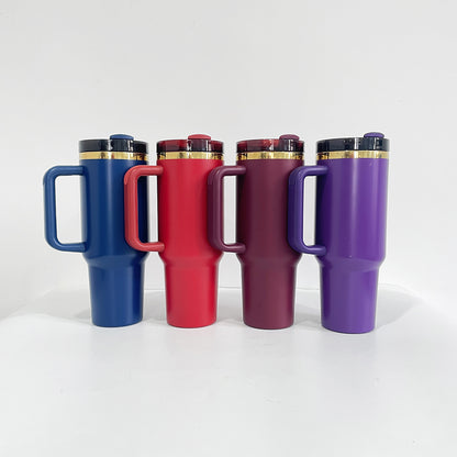 40oz H2.0 Upgraded Gold Underneath Powder Coat Tumblers Travel Mugs With Handle 20pcs-CNLCA