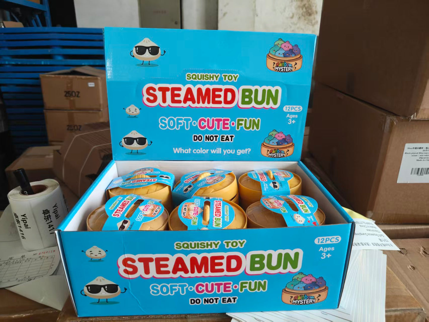 8.5cm Cute New Color Steamed Bun Dumpling Stress Relief Squishy Toy Soft Flour Filled Squeeze Toys-CNLCA