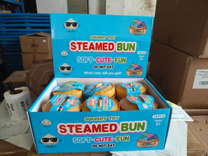 8.5cm Cute New Color Steamed Bun Dumpling Stress Relief Squishy Toy Soft Flour Filled Squeeze Toys-CNLCA