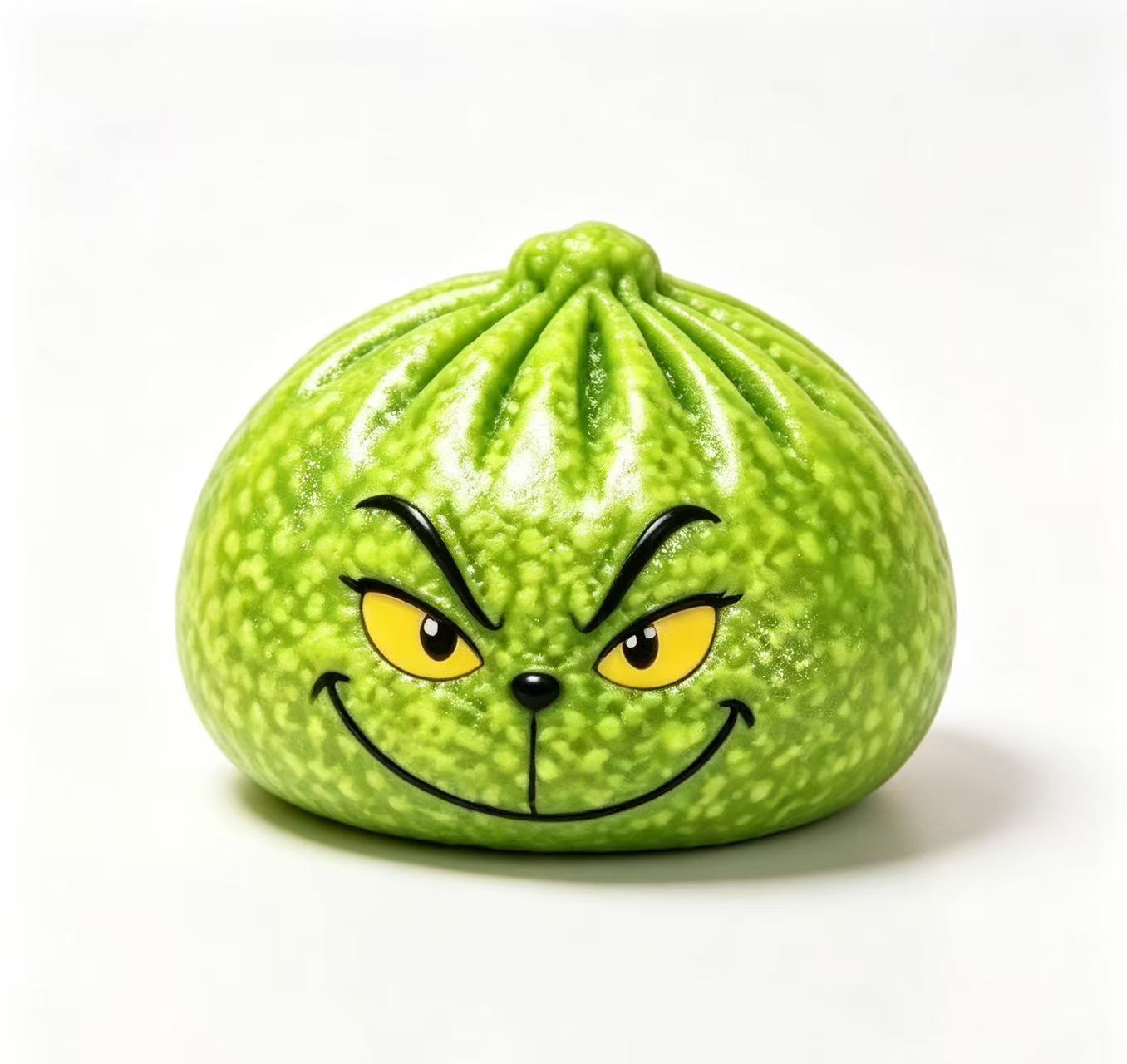 8.5cm Xmas Glow in dark Grinch Bun Squishy Glowing Grinch Dumpling Squeeze Fidget Toys for Christmas-CNLCA