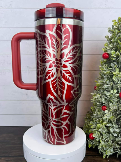 New Arrival Blank Sublimation 40oz Christmas Metallic Tumbler Stanley+Starbucks Co-branded -CNLCA