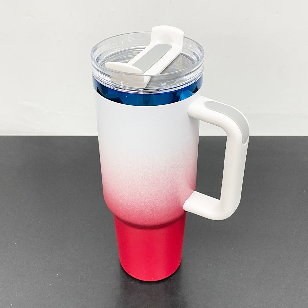 💙40oz Blue Plated Underneath Ombre Red Powder Coated H2.0 Quencher Tumblers For Laser Engrave-CNLCA