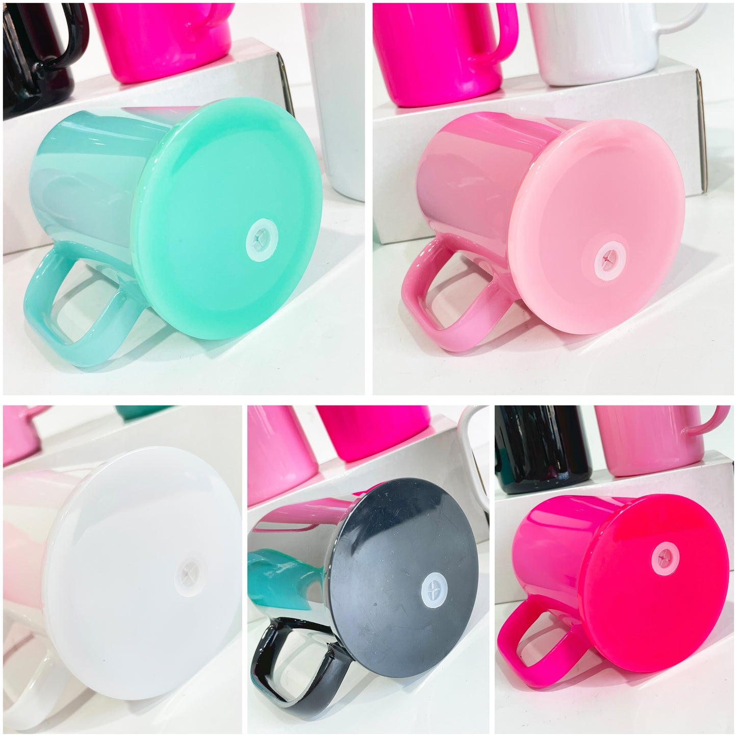 17oz Macaron Color Blank Sublimation Glass Mug With Plastic Lid -CNLCA