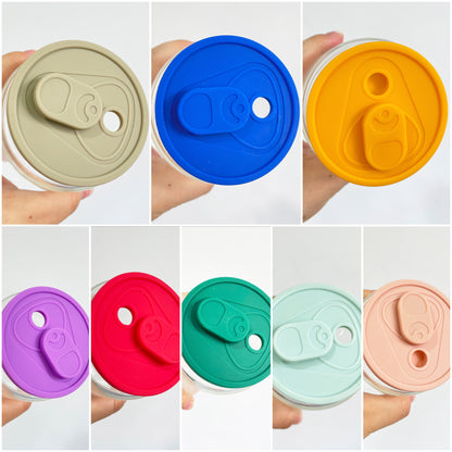 Multicolour Silicone Coffee Mugs Lids For 16oz Beer Can Glass-USLCA