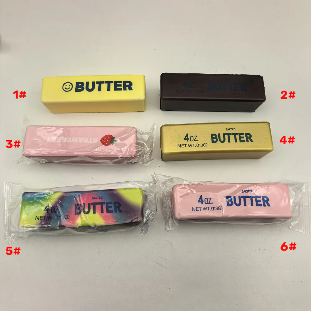Realistic Butter Stick Squishy Toy Super Soft Slow Rising Squeeze Fidget Toys PU Material Butter Stress Relief Toy for Anxiety & ADHD-CNLCA