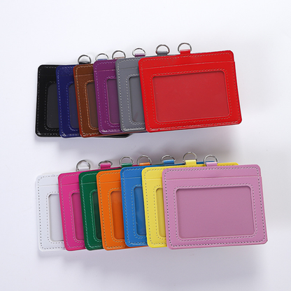 PU Imitation Leather Work ID Card Holder Company Name ID Card Case Student Card Holder-CNLCA