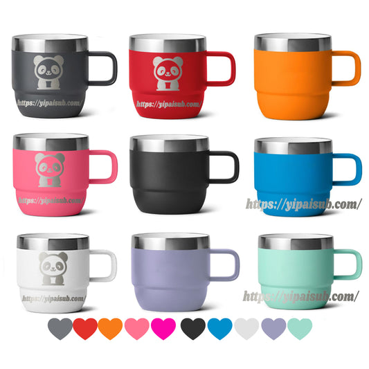 6oz YeTi Style Powder Coated Colorful Coffee Mug With Ceramic Lining For Laser Engrave -CNLCA