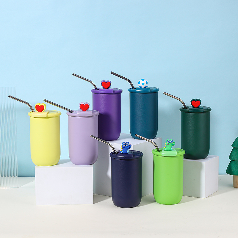 16oz 460ml Cute Cartoon Stainless Steel Insulated Cups Kids Children's Sipper Tumbler Milk Cup for Laser Engrave-CNLCA