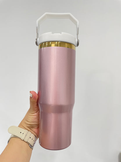 20oz Mirror Gold Plated Shiny Rose Pink Color Tumbler Coffee Mugs for Laser Engraved-CNLCA