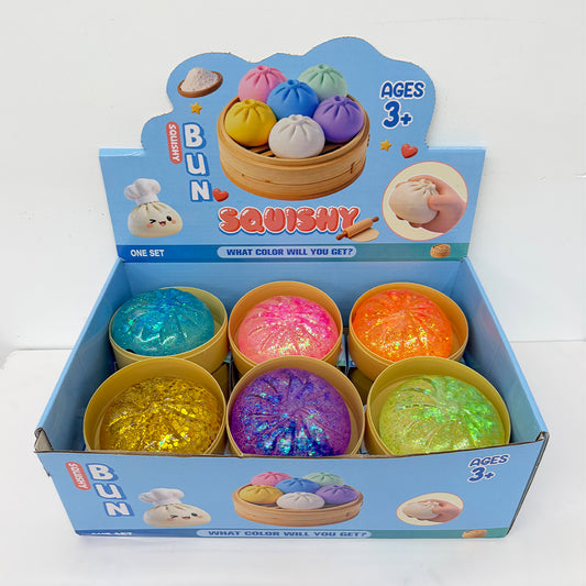 8.5cm Realistic Maltose Sugar Steamed Bun Glitter Dumpling Squishiy Slow Rising Stress Relief Fidget Toy-CNLCA
