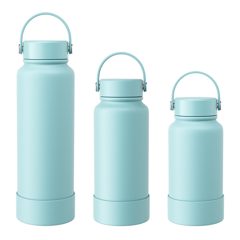 650ml 1000ml 1200ml Powder Coated Stainless Steel Water Bottle with Handle Lid-CNLCA