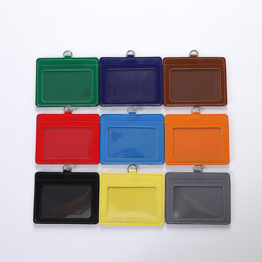 PU Imitation Leather Work ID Card Holder Company Name ID Card Case Student Card Holder-CNLCA
