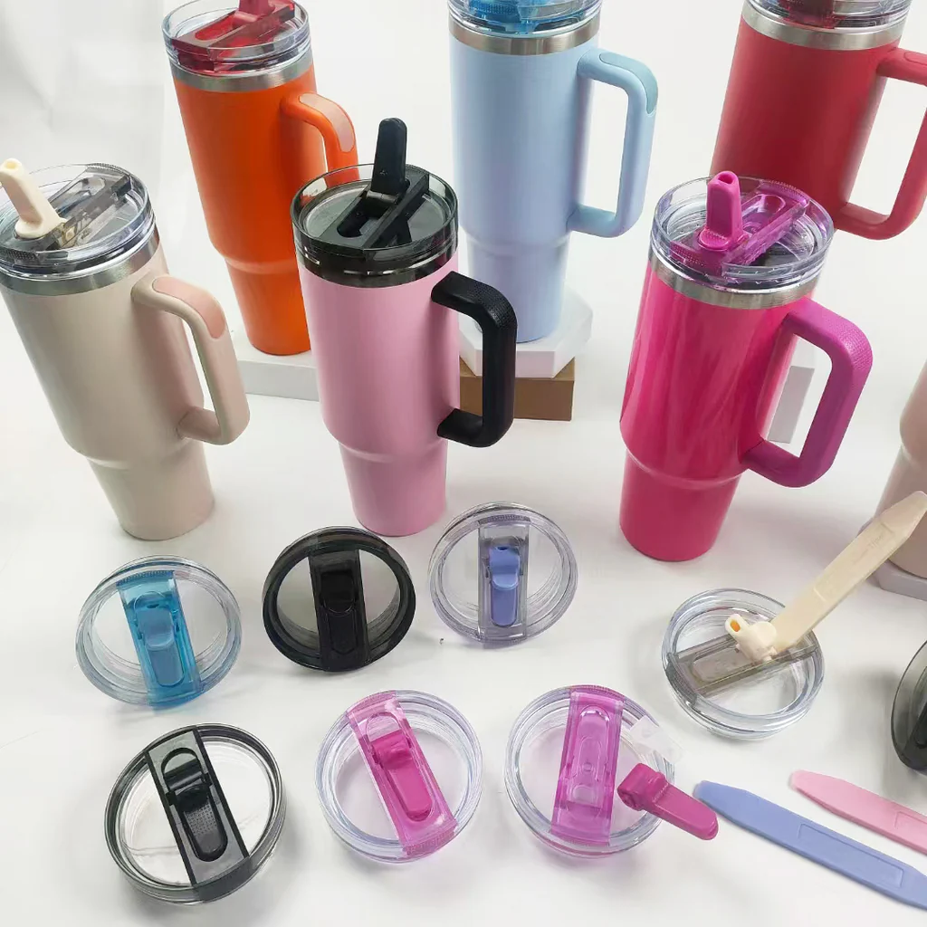 Presale 40oz ProTour Flip Straw Powder Coated Qencher Tumblers With Double Lids-CNLCA