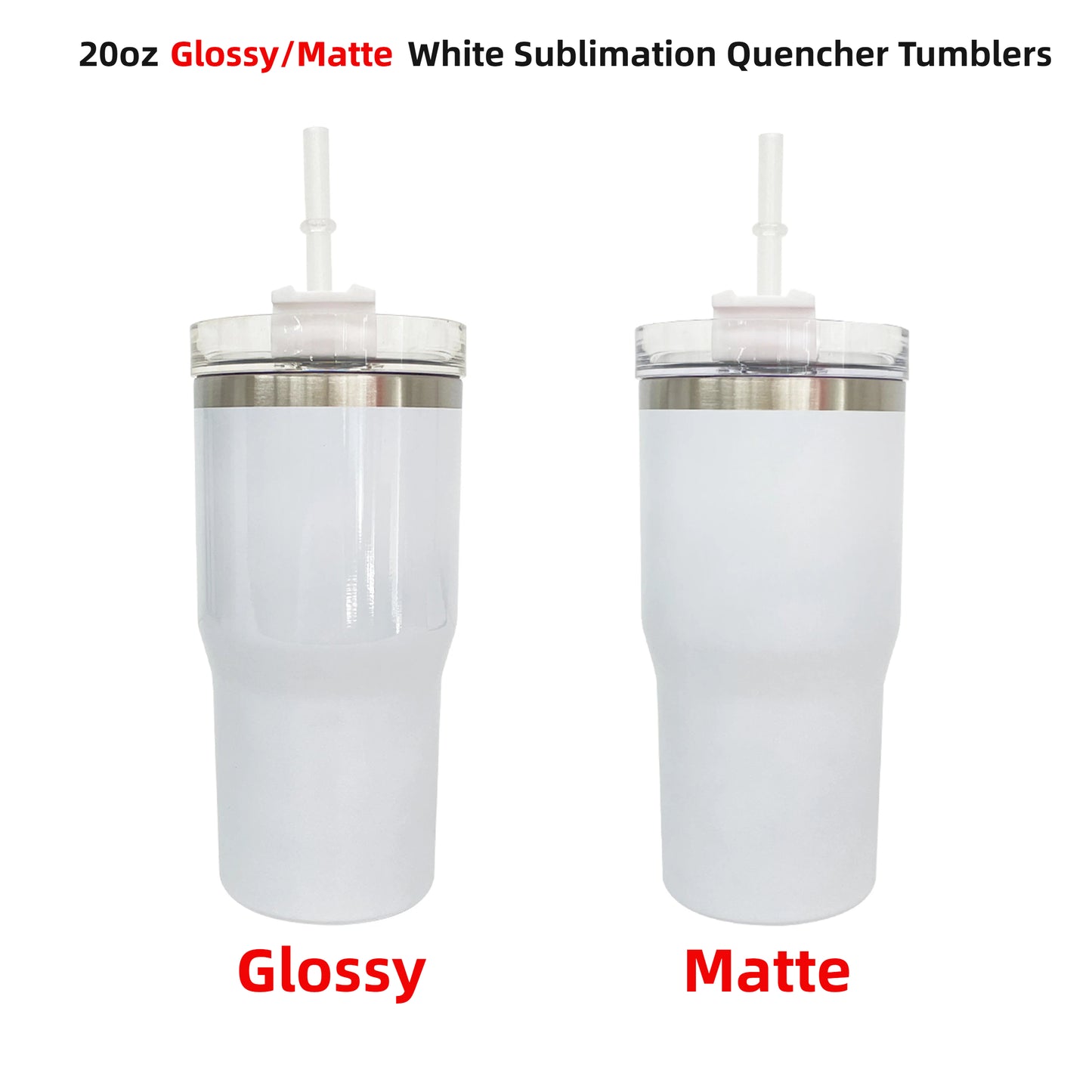 25Pack 20oz Matte or Glossy White Blank Sublimation Stainless Steel Tumbler-CNLCA