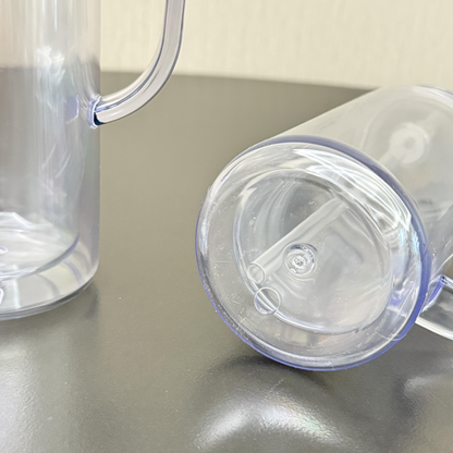 12oz 16oz Double Wall Snow Globe Plastic Cup Tumbler with Handle Pre Drilled Hole and Plug-CNLCA