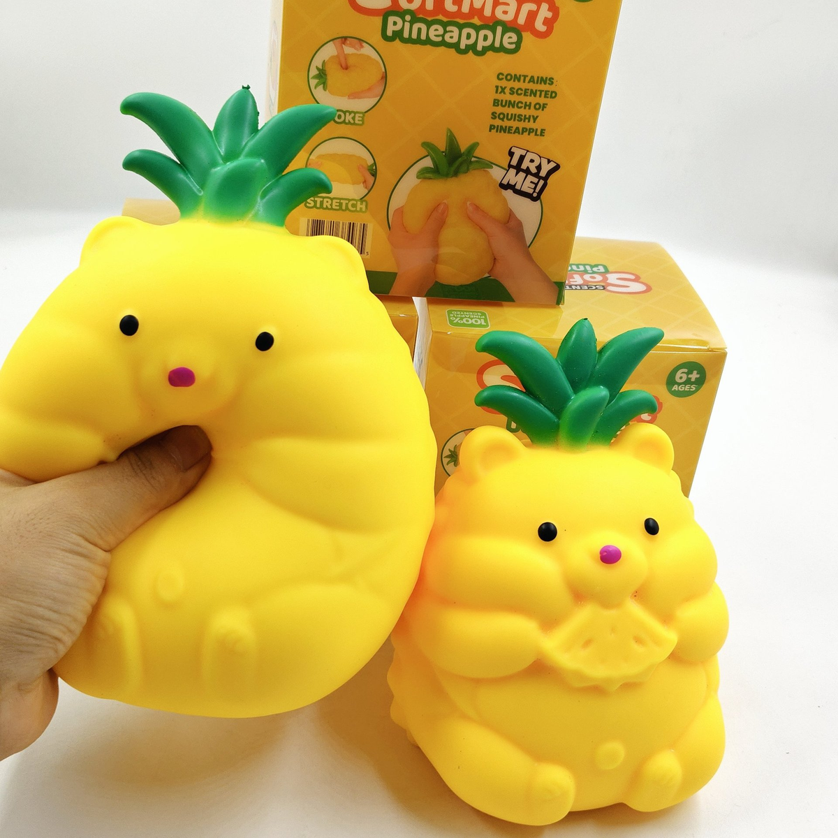 24Pack Cute Jumbo Giant Pineapple Bear Squishy Fidget Toy Sensory Stress Ball Fruit Bear Squeeze Sensory Toy-CNLCA