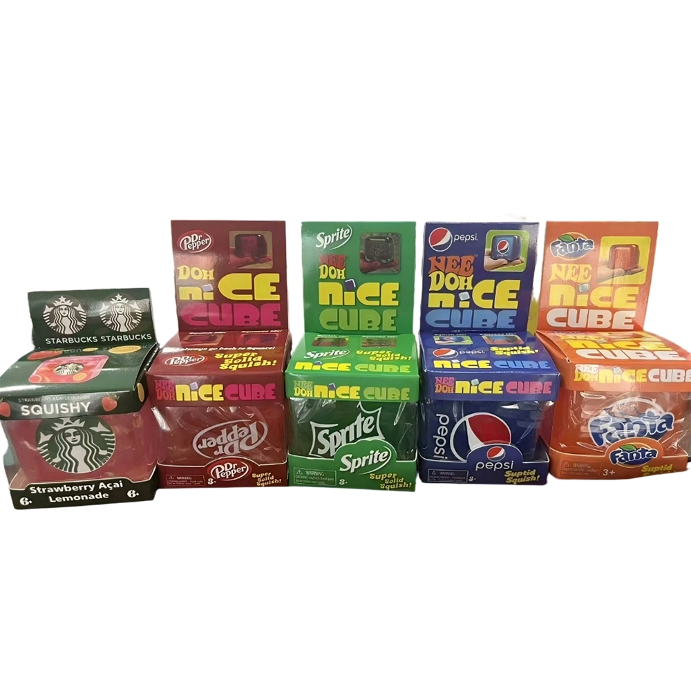 60Pack Needoh Style Maltose Filled Slow Rising Soda Starbuck Pepsi Fanta Sprite Dr Pepper Co-Branding Nice Cubes Squishy Stress Relief Fidget Toys-CNLCA